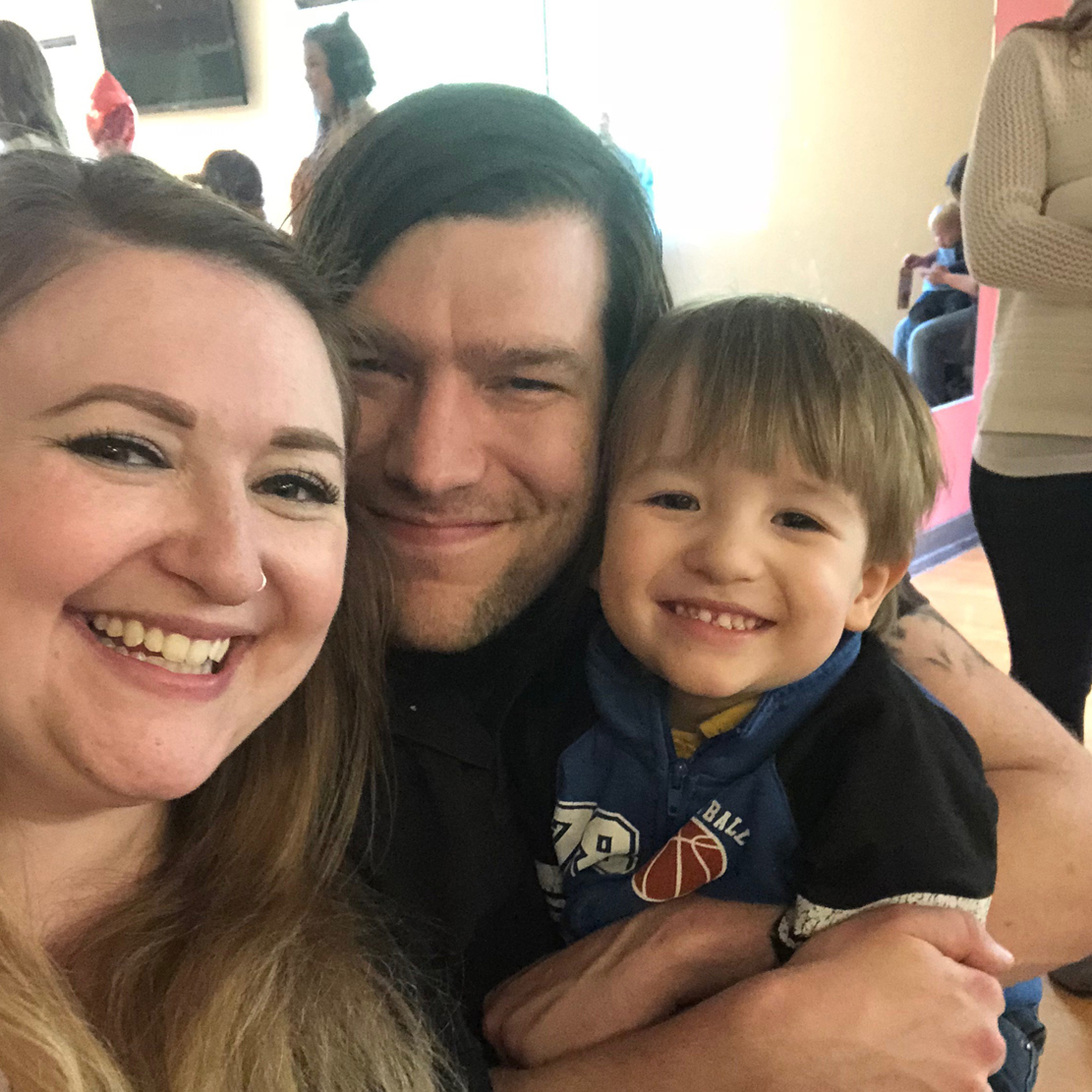 Christy Blair with her husband Kyle and their little boy