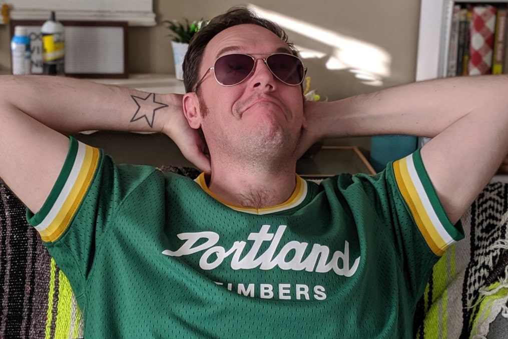 David Biastock kicking back as a Portland Timbers fan