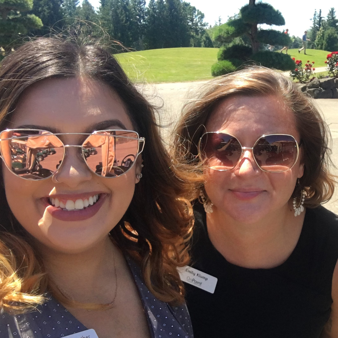 Emily Klump with Marnie Fairbrother at a local pacific northwest winery
