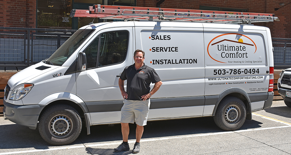 Ultimate Comfort Brings Quality Service to Portland and SW Washington_Ralph standing in front of Ultimate Comfort Van