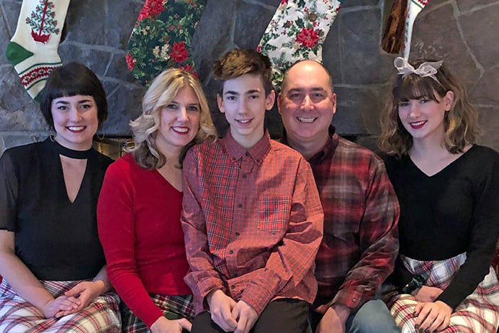 Leanne Skoog with her family during the holidays