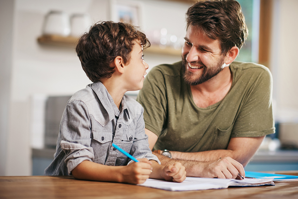 father is hands on with his sons financial education