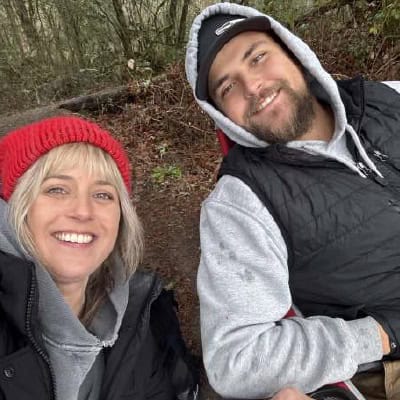 Sam ikebe with friend camping