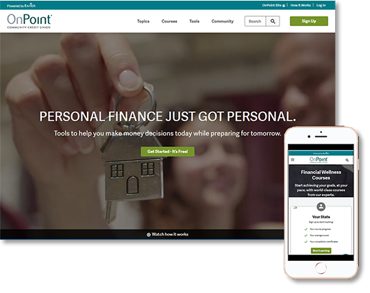 Sample image of new financial education portal - Enrich