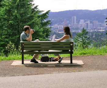 View of downtown Portland from Mt. Tabor