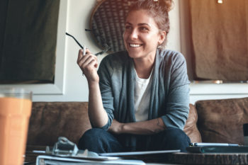 creative woman in the room