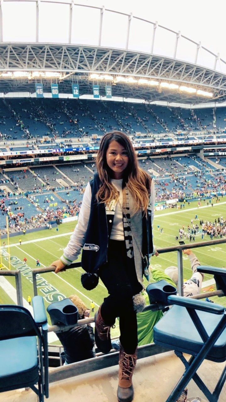 employee spotlight with leia daranouvong-leia at seahawks game