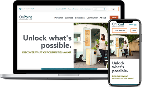 Image of laptop and phone showing example of new website
