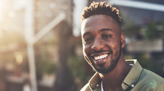 young man smiling